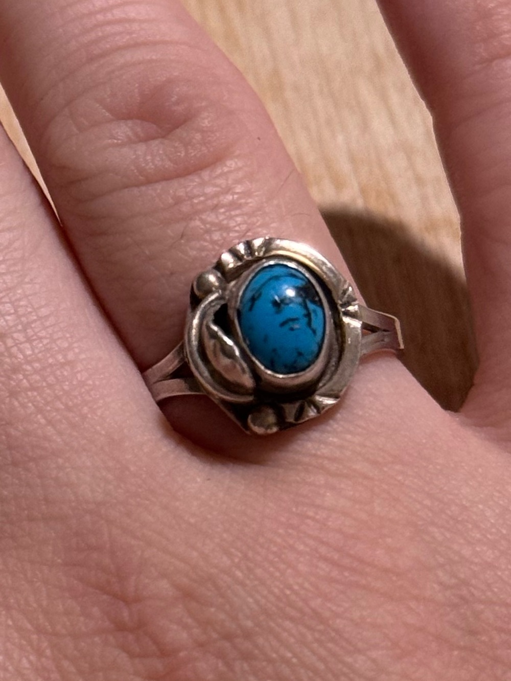 RARE Turquoise Vintage Celestial Silver Ring
